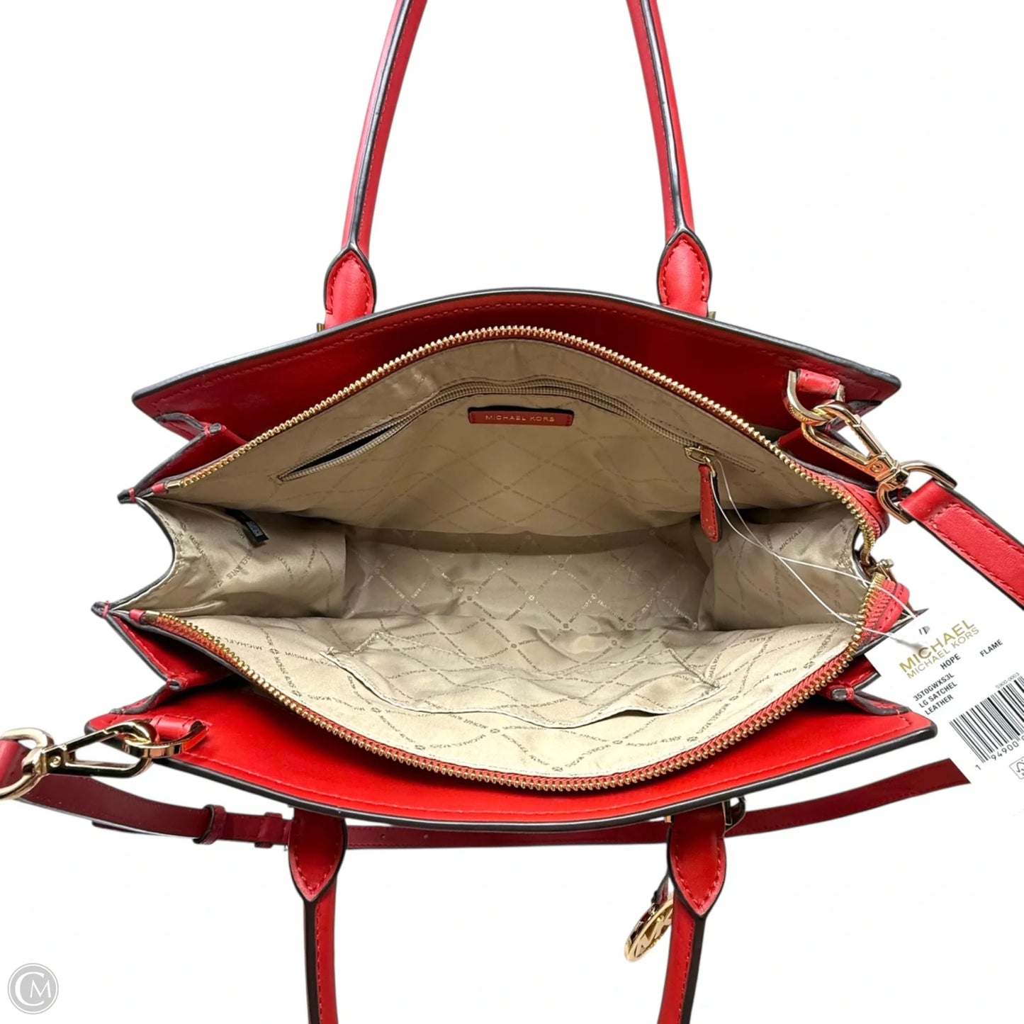 Hope Large Satchel Designer By Michael Kors In Flame, Size: Medium