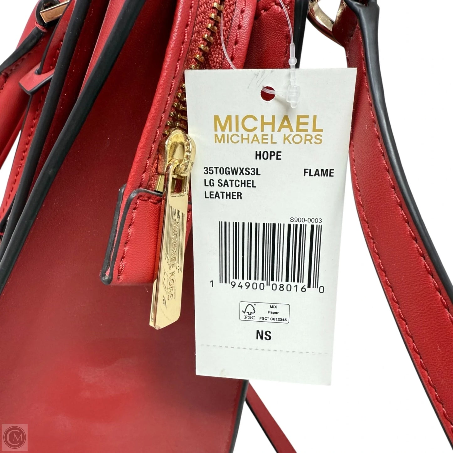 Hope Large Satchel Designer By Michael Kors In Flame, Size: Medium