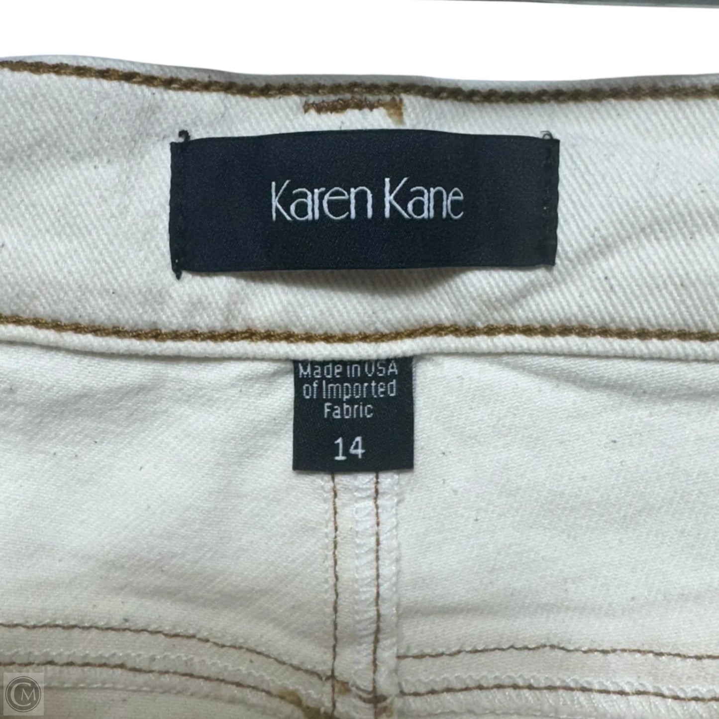 Tropical Sun Wide Leg Jeans By Karen Kane In Cream, Size: 14