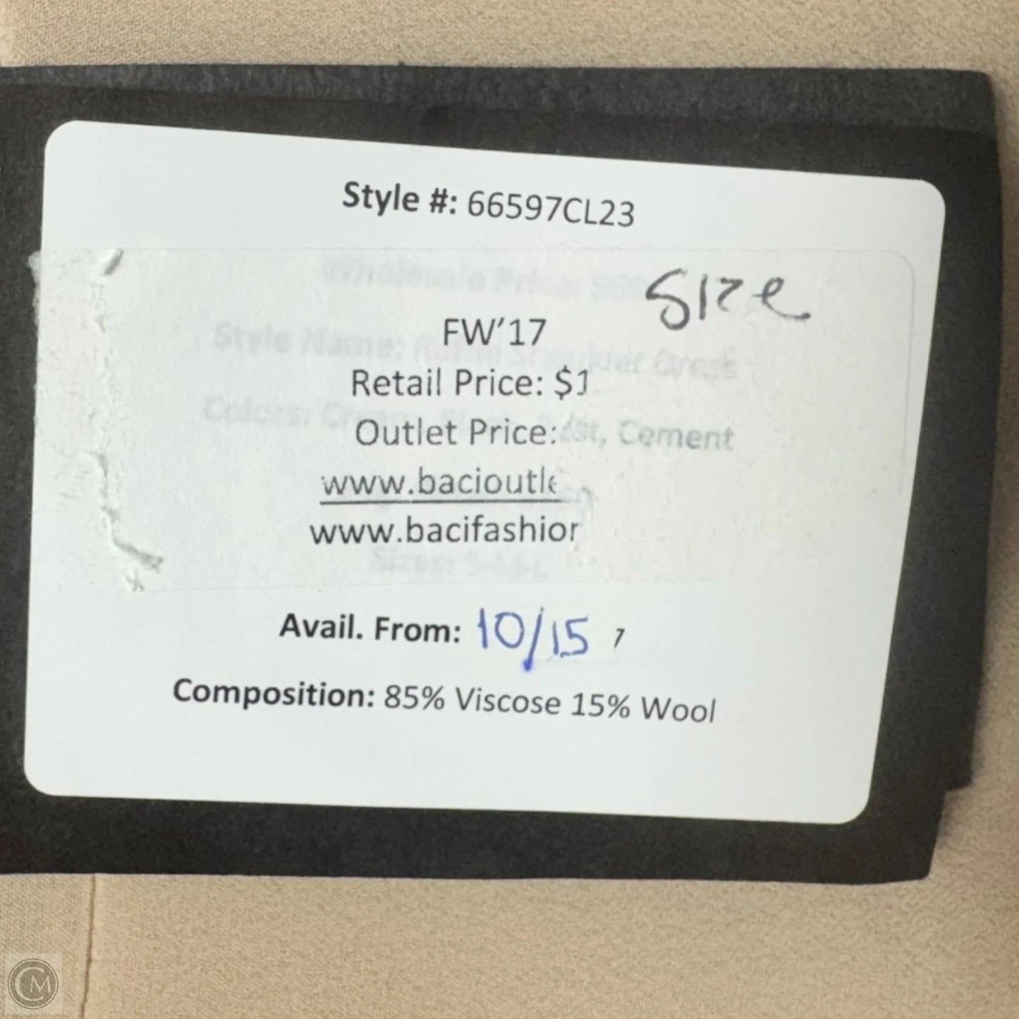 Dress Casual Short By Baci In Cream, Size: S