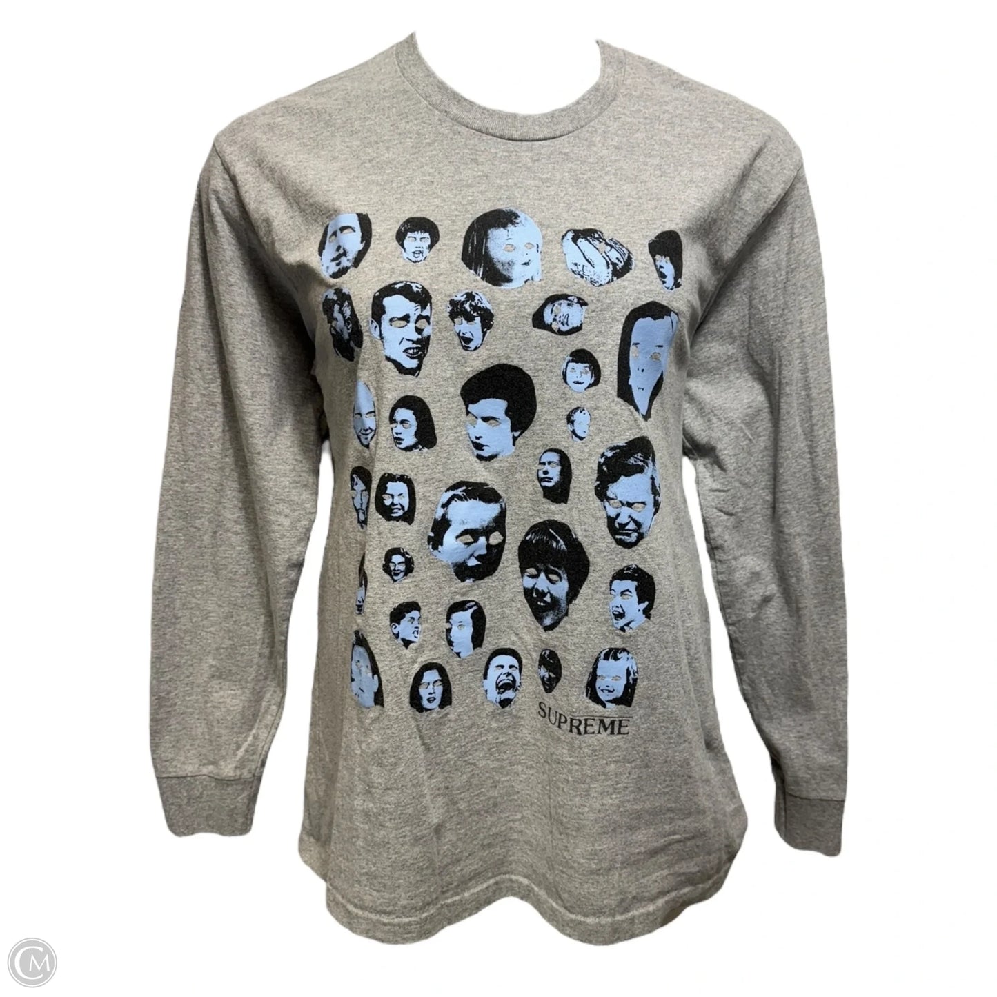 Top Long Sleeve Luxury Designer By Supreme In Grey, Size: M