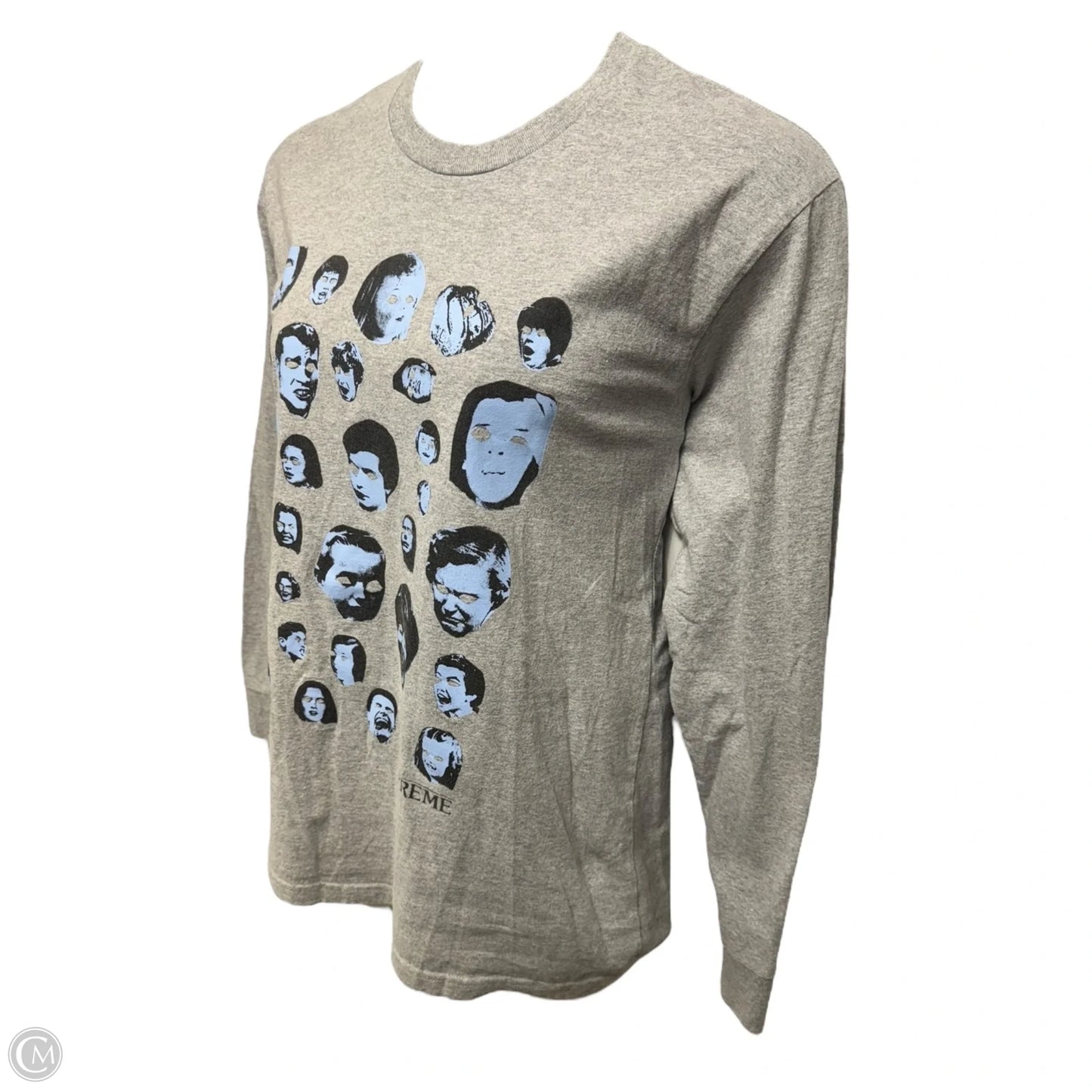 Top Long Sleeve Luxury Designer By Supreme In Grey, Size: M