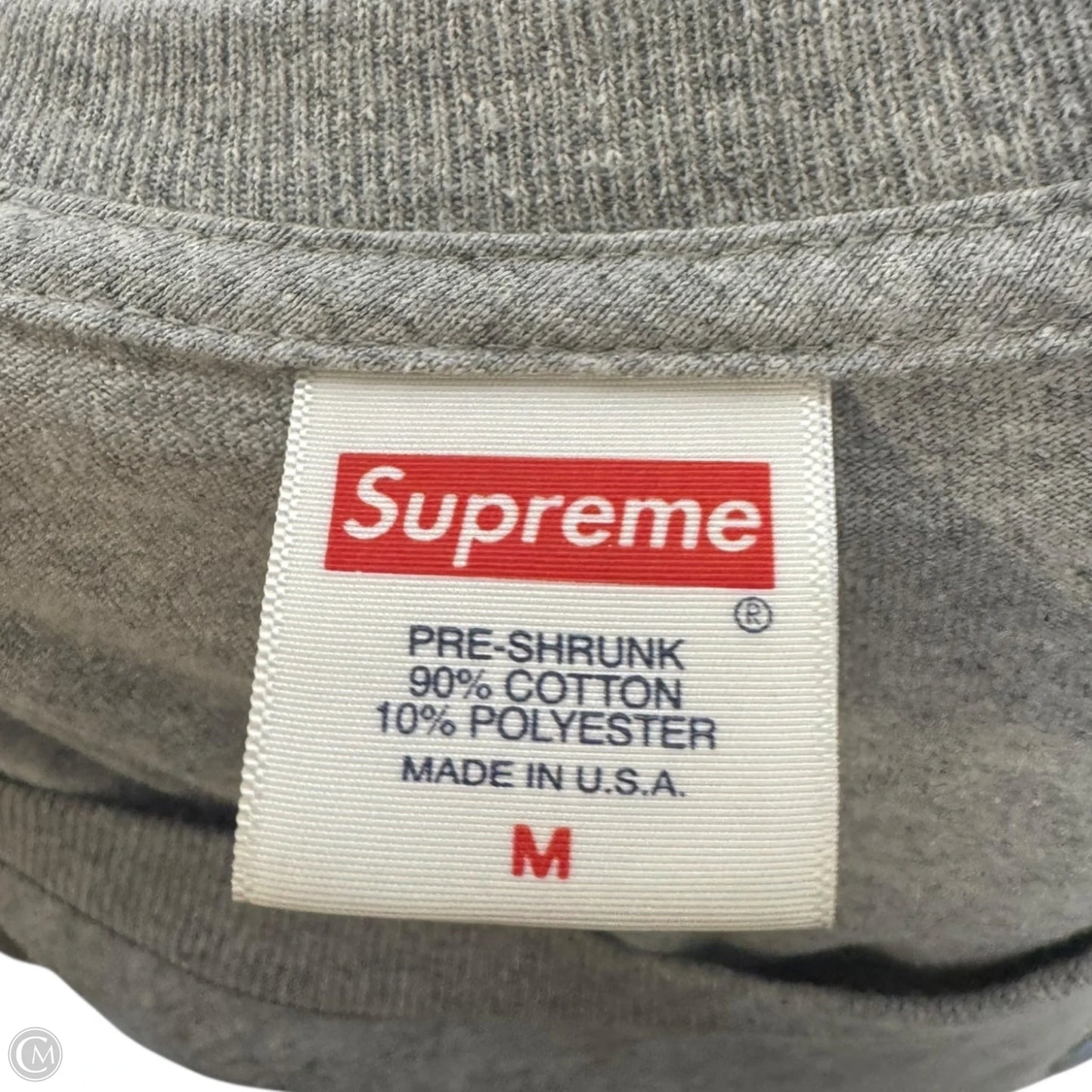Top Long Sleeve Luxury Designer By Supreme In Grey, Size: M