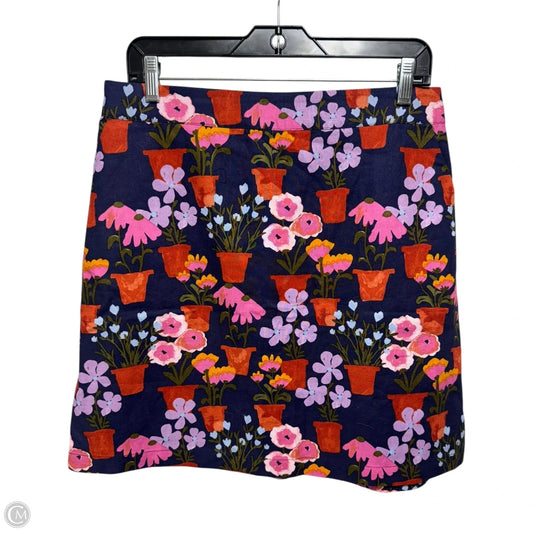 Linen Blend Skirt Mini & Short By Princess Highway In Floral Print, Size: 14