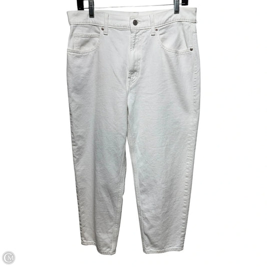 Barrel Jean High Rise By Gap In White Denim, Size: 8