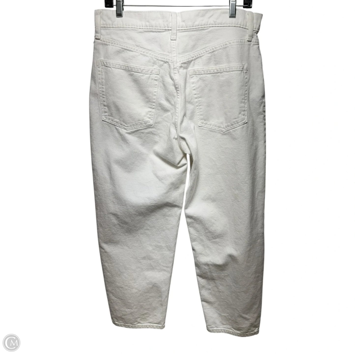 Barrel Jean High Rise By Gap In White Denim, Size: 8