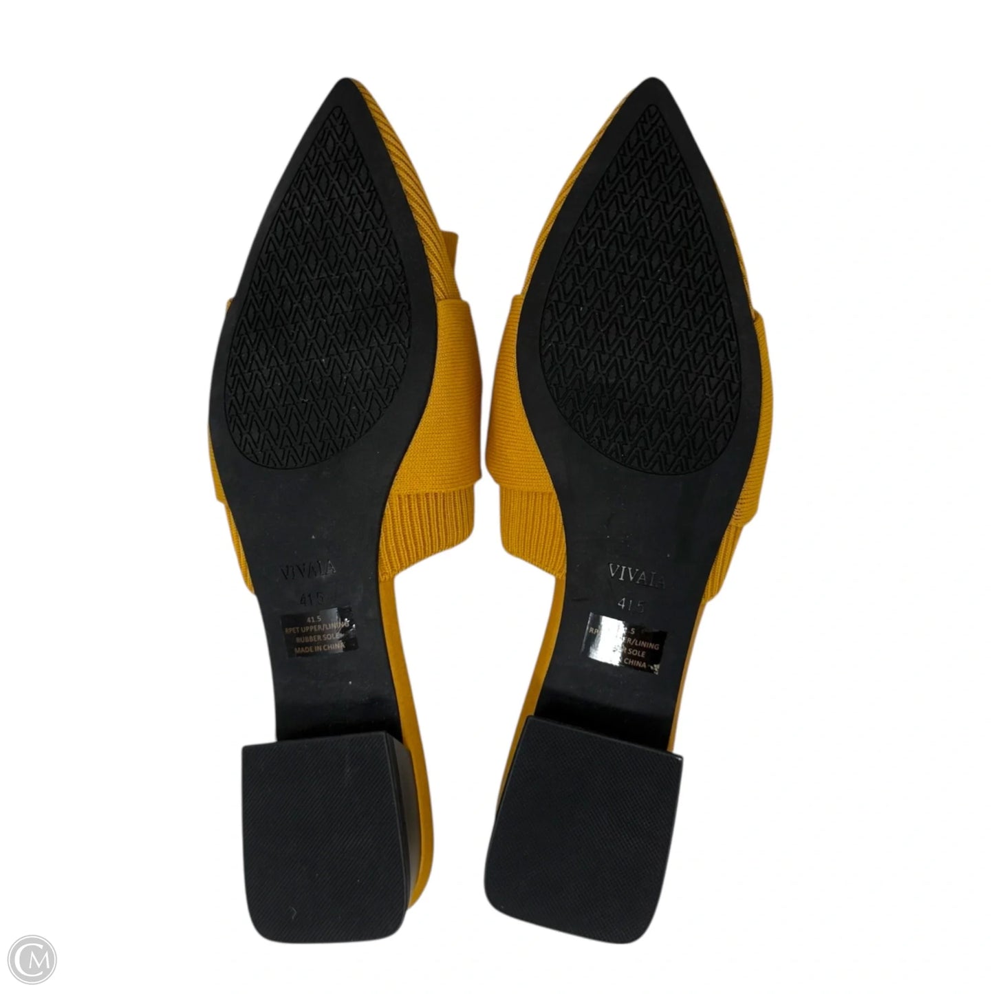 Yaffa Pointed Closed Toe Knot Sandals By Vivaia In Mustard Yellow, Size: US 10.5/EU 41.5