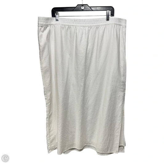 Linen Blend Side Slit Skirt Maxi By Gap In White, Size: Xxl