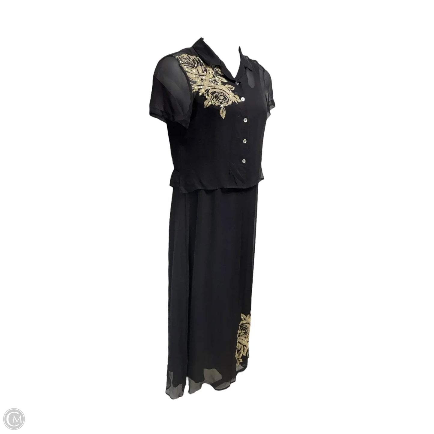 Silk Dress Set 2pc By Robbie Bee In Black, Size: 8