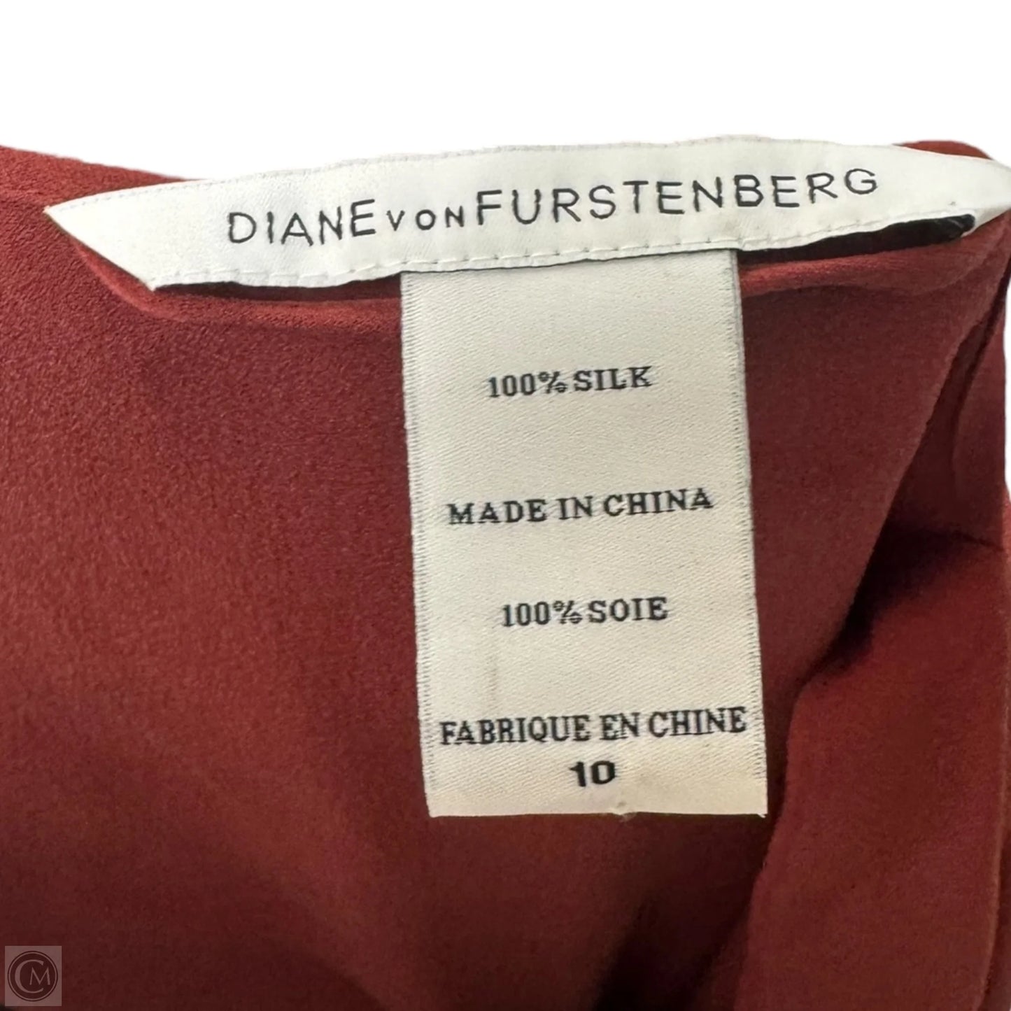 Reara Silk Dress Designer By Diane Von Furstenberg In Chili, Size: 10