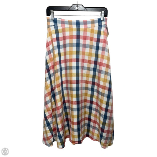 Skirt Midi By Loft In Plaid Pattern, Size: 0
