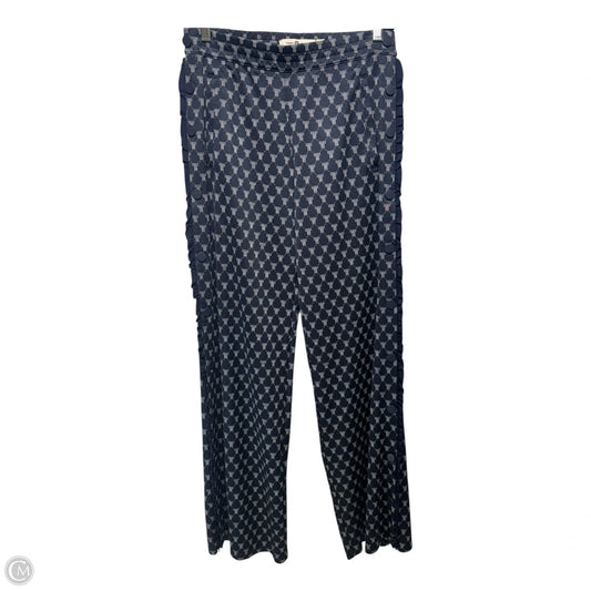Ruffle Tear Away Pants Designer By Tory Sport By Tory Burch In Blue & White, Size: M