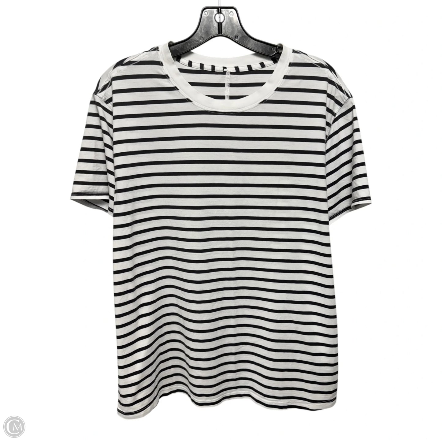 All Yours Cotton T-Shirt By Lululemon In Yachtie Stripe White Graphite Grey, Size: M