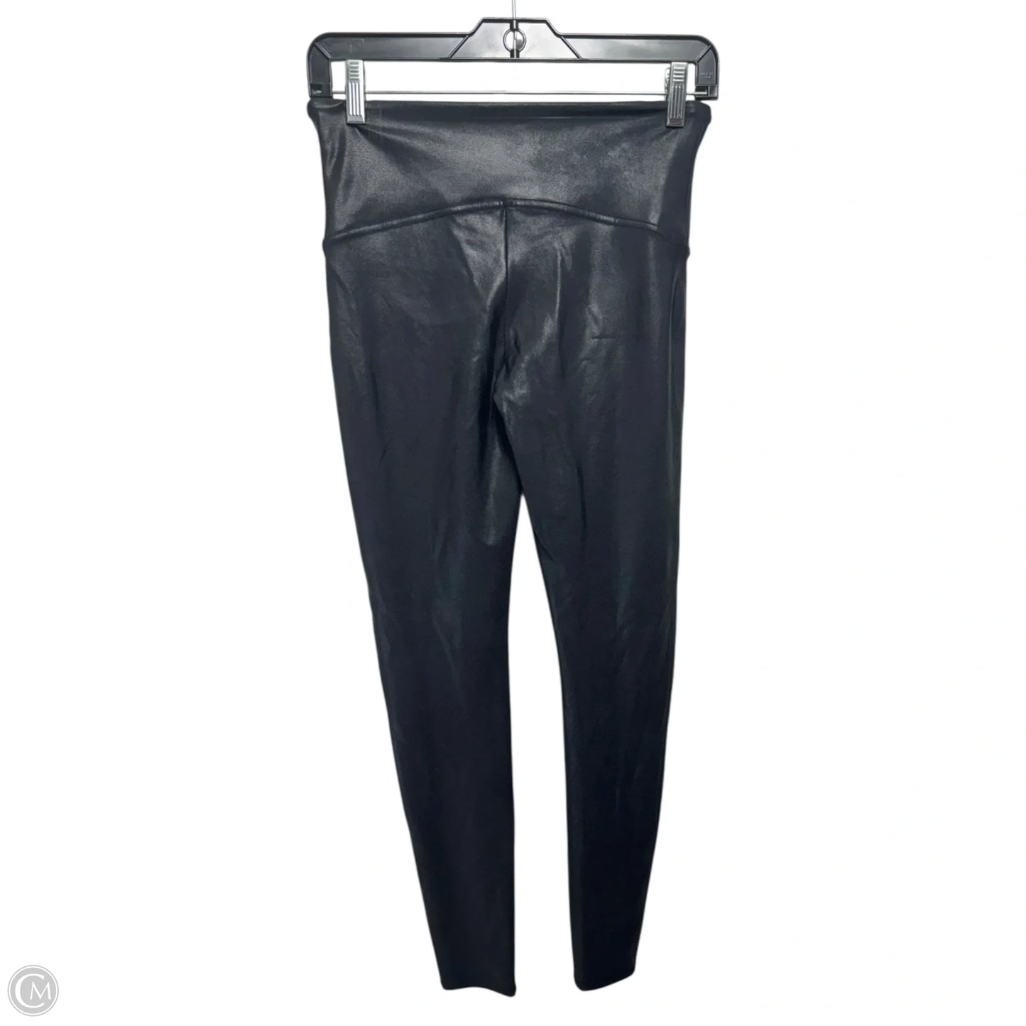 Metallic Pants Leggings By Spanx In Black, Size: L
