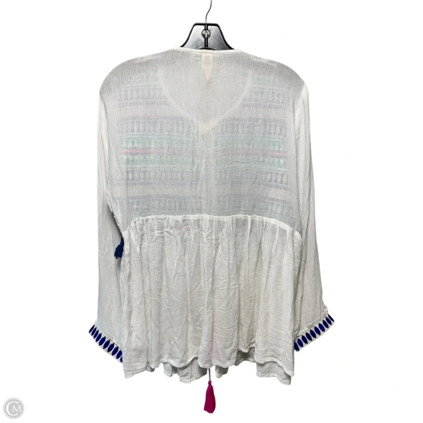 Kalani Embroidered Tassel Top Long Sleeve By Raga In Multi-colored, Size: S