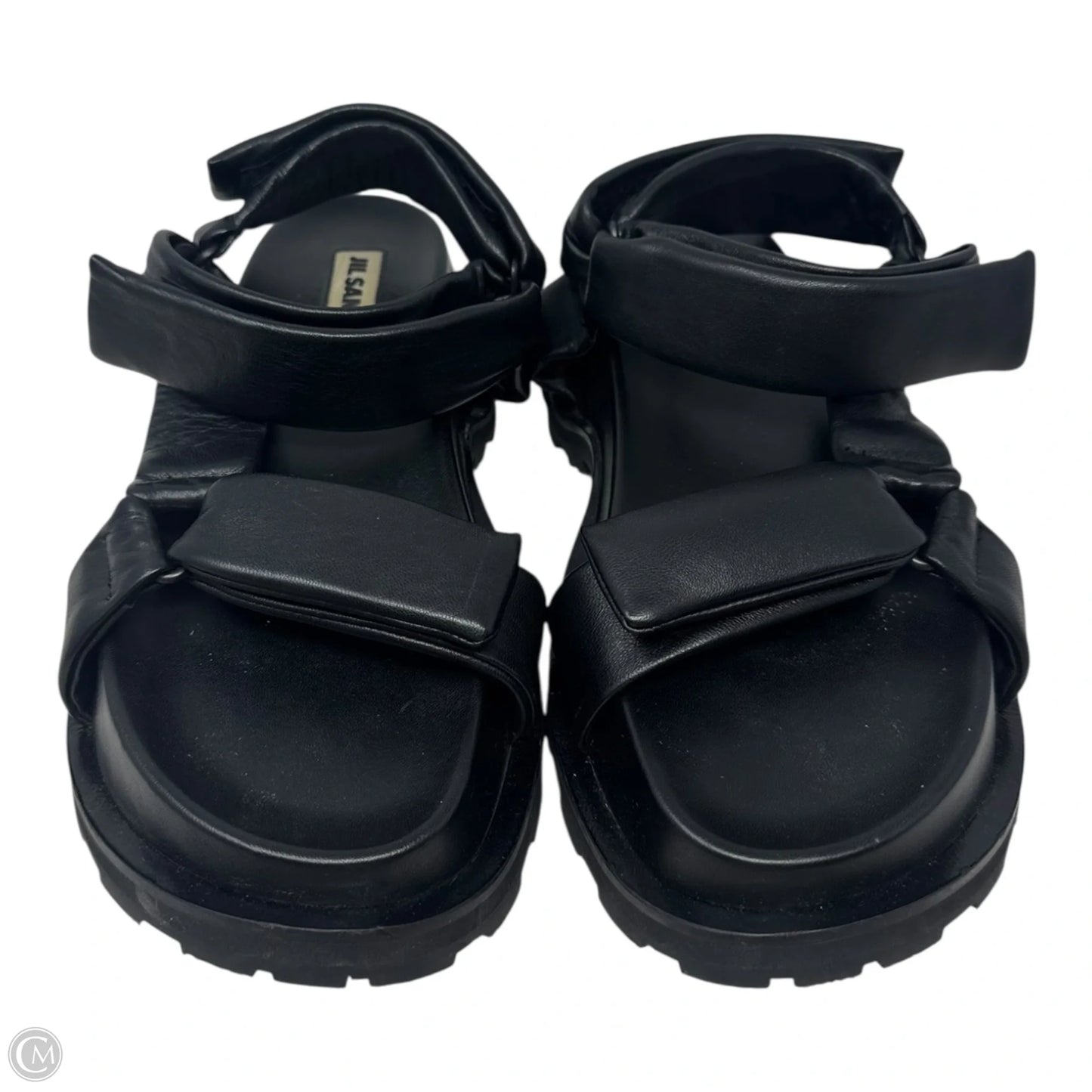 Touch-Strap Flatform Sandals By Jil Sander In Black, Size: 7.5 (EU 38)