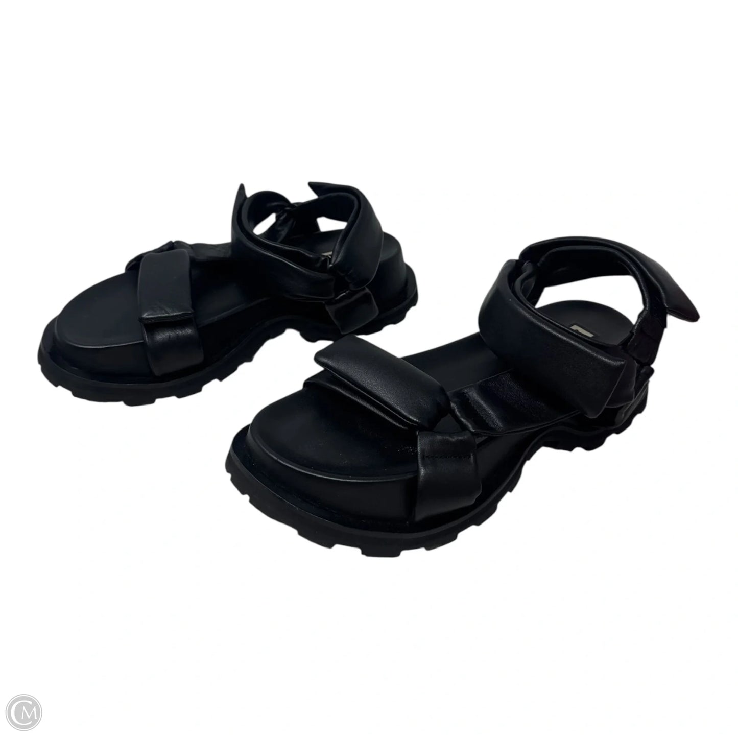 Touch-Strap Flatform Sandals By Jil Sander In Black, Size: 7.5 (EU 38)