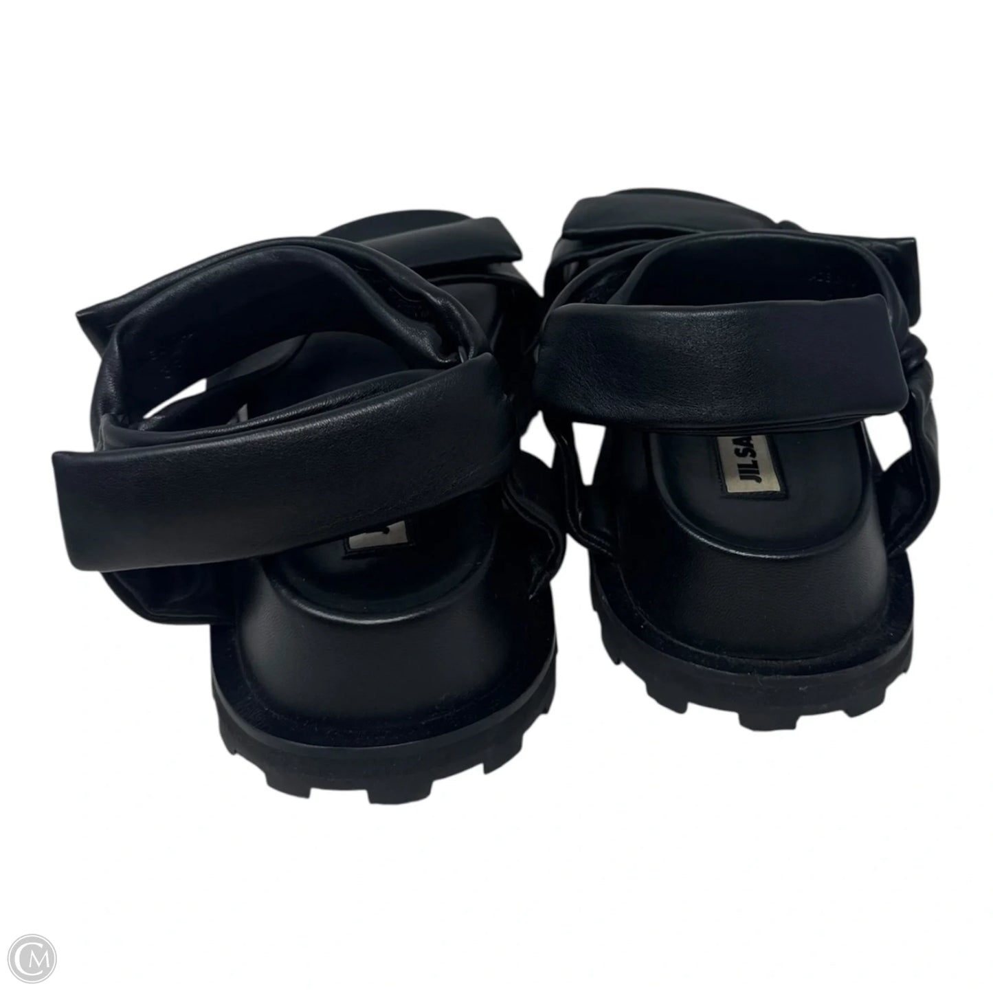 Touch-Strap Flatform Sandals By Jil Sander In Black, Size: 7.5 (EU 38)