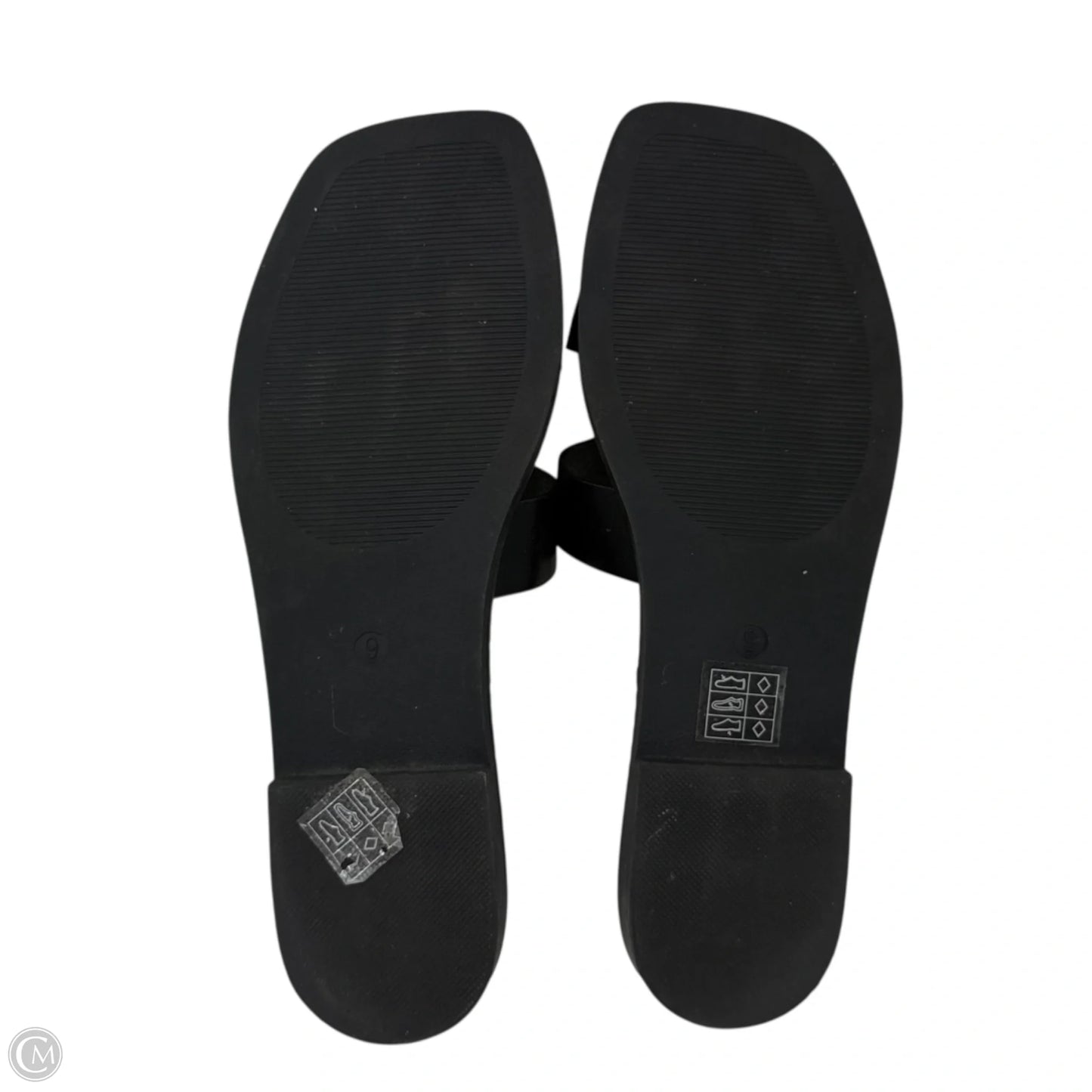 Dani’s Gold Buckle Flat Slide Sandals Designer By Jason Wu In Black & Gold, Size: 9