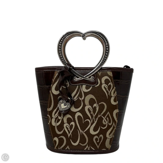 Vintage Retired Brighton Sweetheart Corazon Mini Bucket Bag By Brighton In Croc Embossed Leather Trim By Brighton, Size: Small