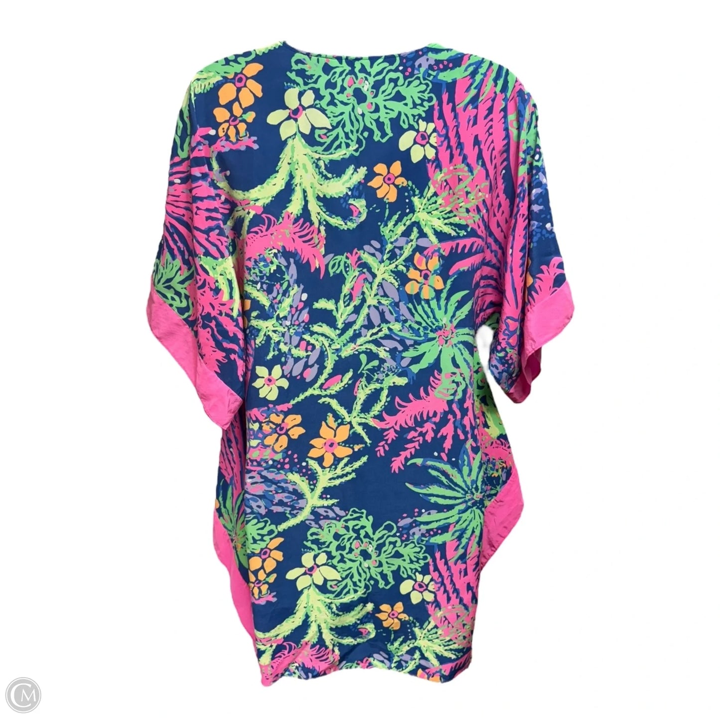 Julie Silk Caftan Dress Designer By Lilly Pulitzer In Indigo All Aglow, Size: XS