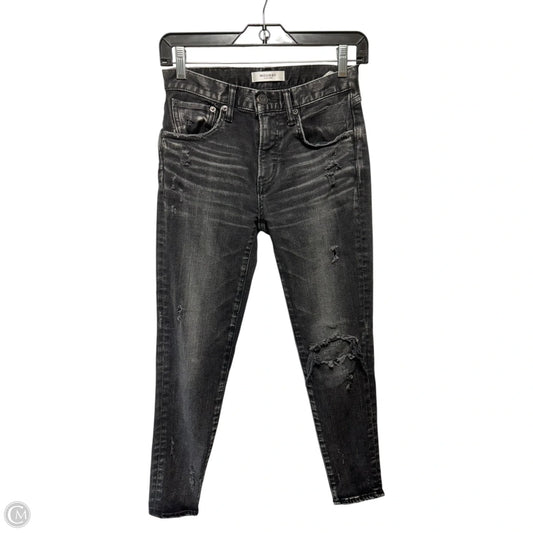 Distressed Jeans Skinny By Moussy In Black Denim, Size: 0