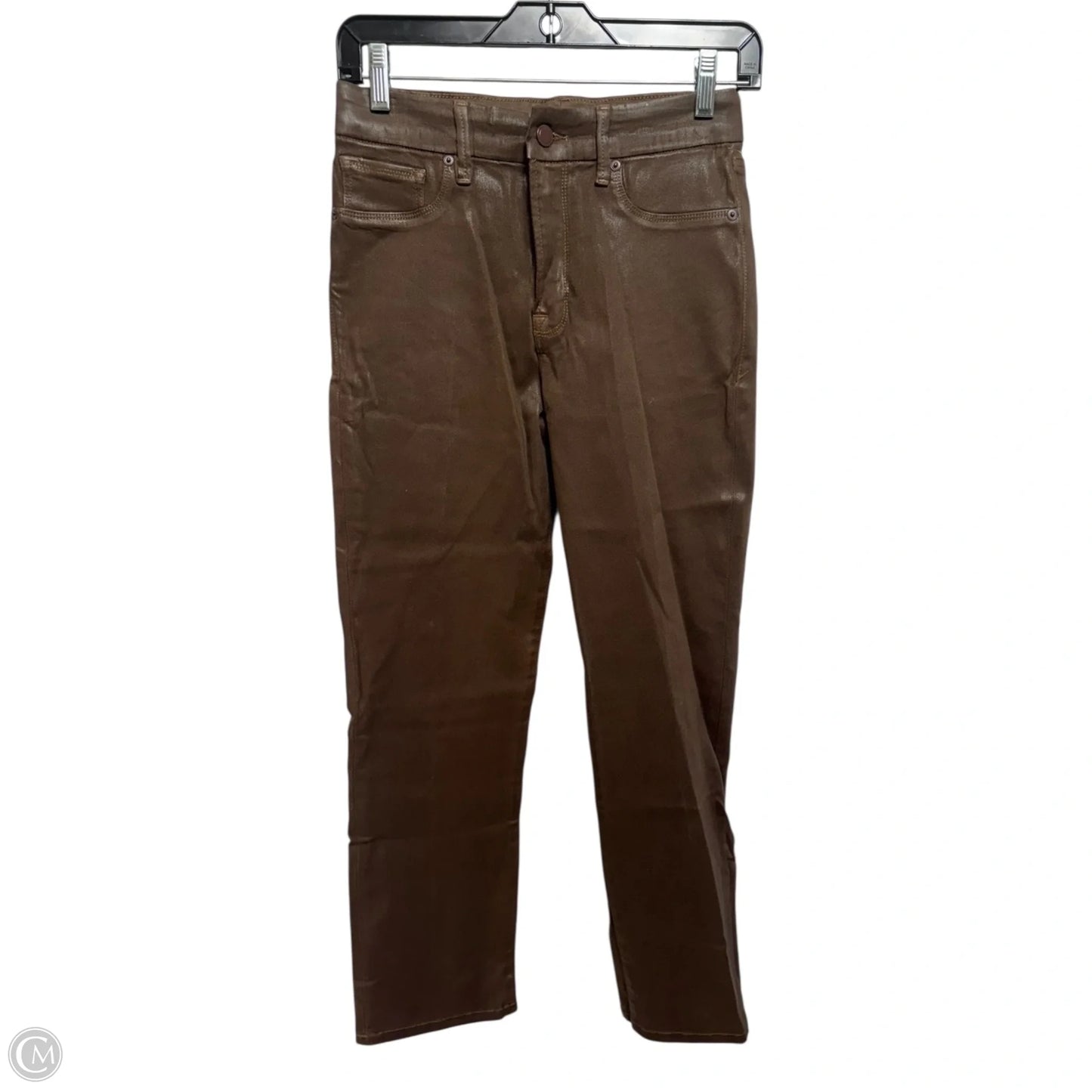 Waxed Jeans Straight By Good American In Brown, Size: 4