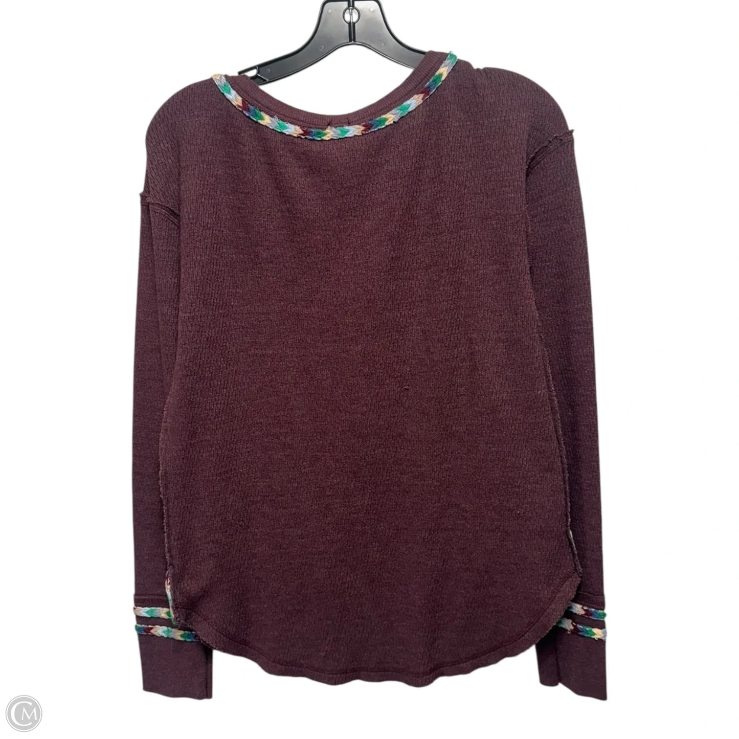 Top Long Sleeve By Free People In Maroon, Size: S