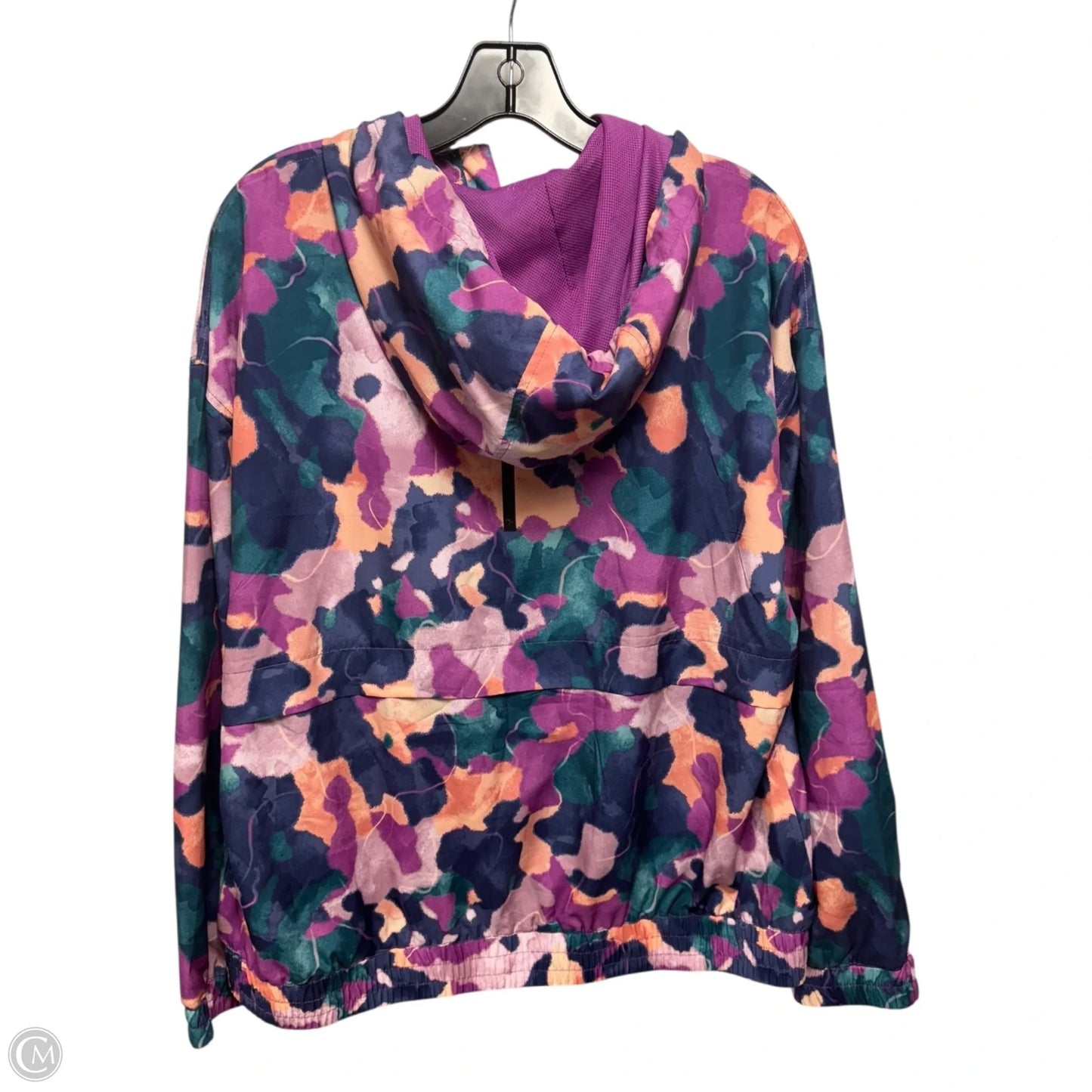 Athletic Jacket By Reebok In Multi-colored, Size: L