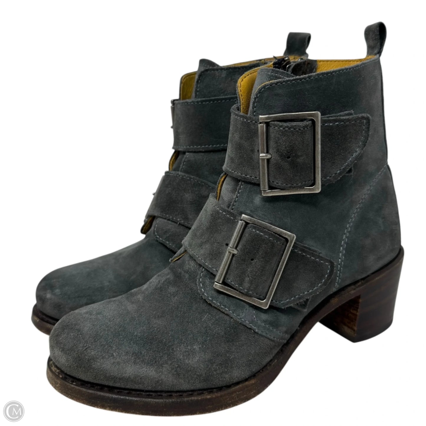 Sabrina Double Buckle Boots Designer By Frye In Grey, Size: 8