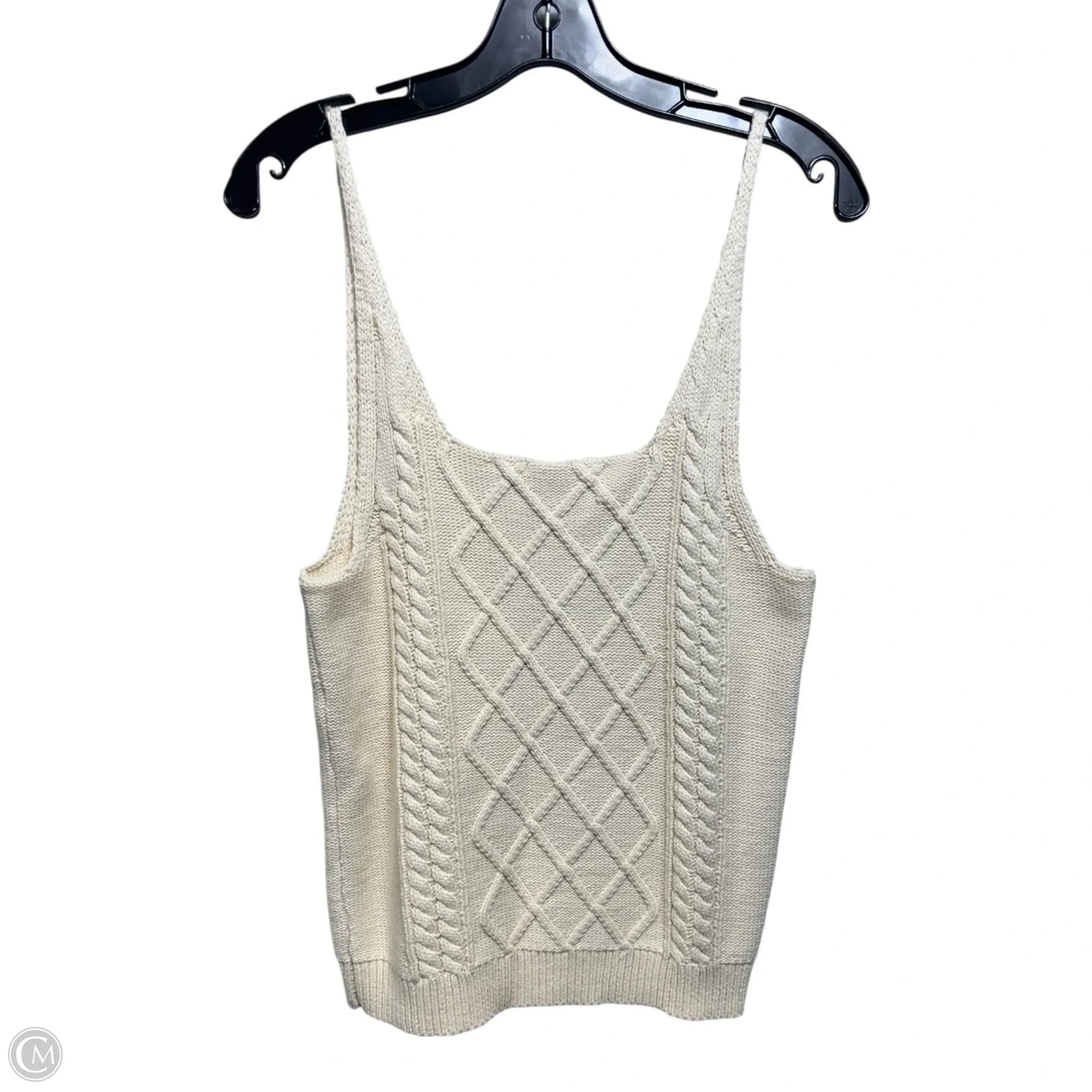 Knit Top Sleeveless By Grade & Gather In Cream, Size: M