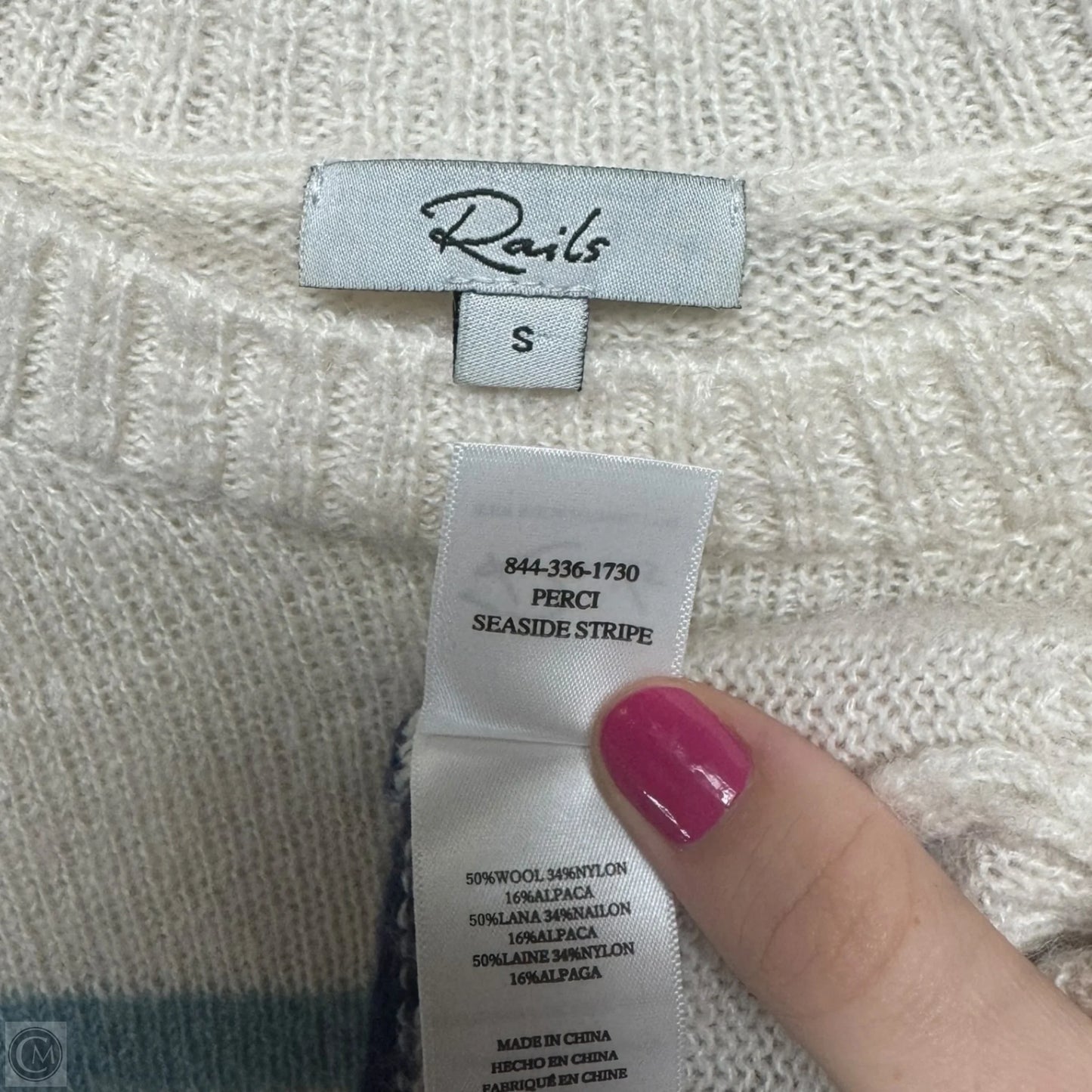 Perci Wool Blend Sweater By Rails In Seaside Stripe, Size: S