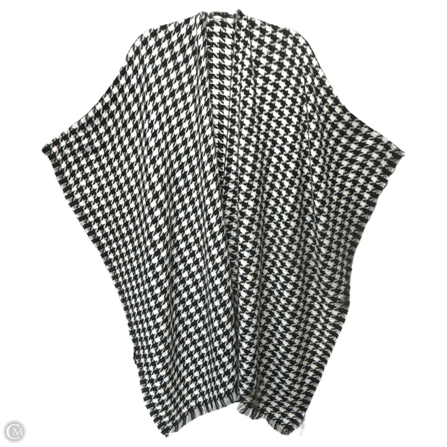 Flannel Poncho By Old Navy In Black & White Houndstooth