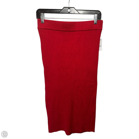 Ribbed Knit Skirt Midi By Gap In Red, Size: S