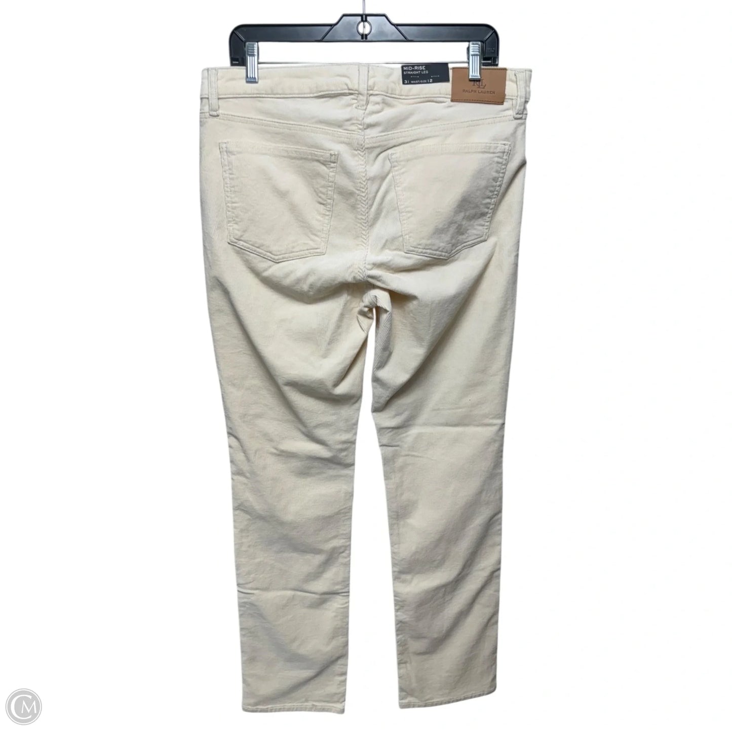 Mid Rise Straight Leg Corduroy Pants By Ralph Lauren Black Label In Cream, Size: 12