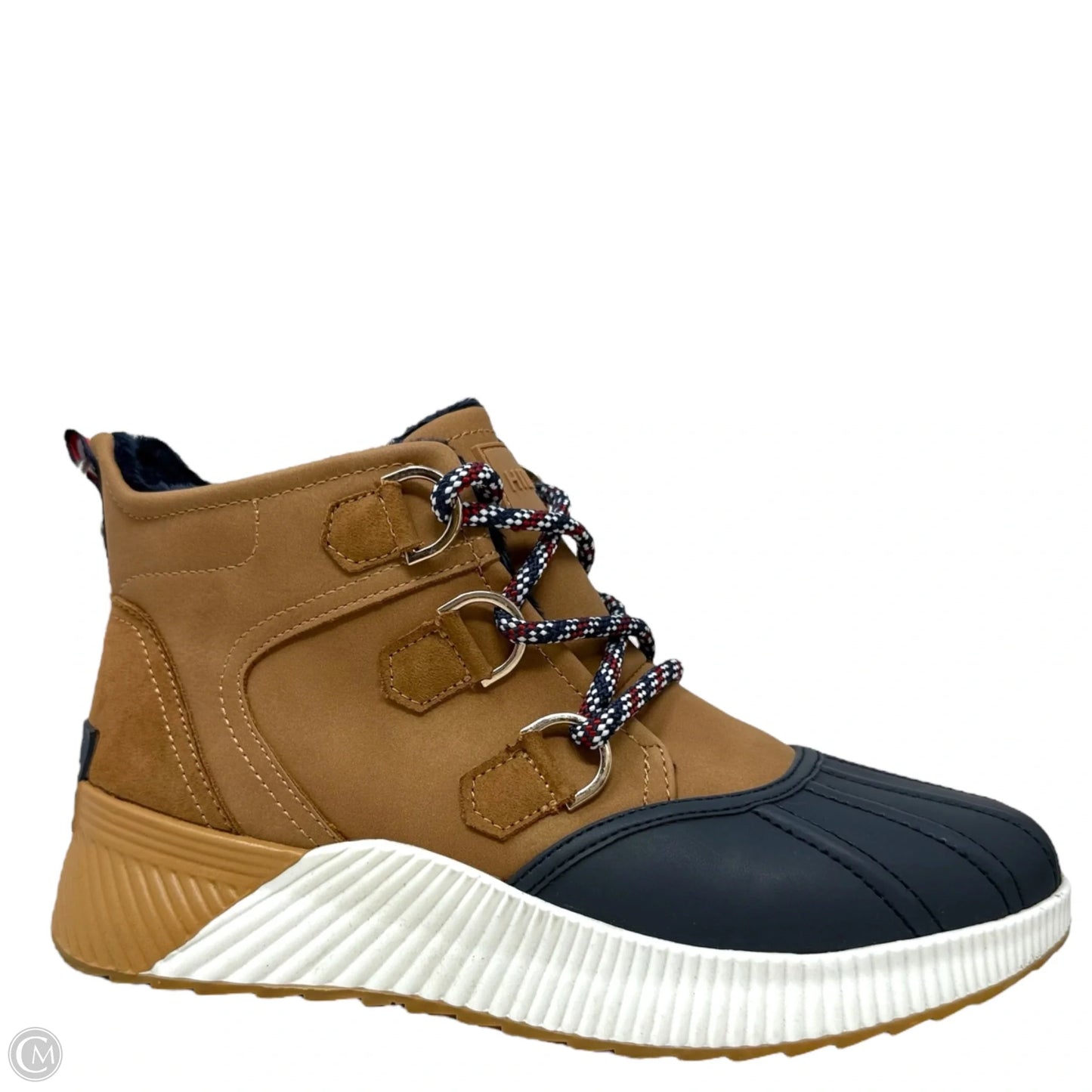 Jenko Cold Weather Booties By Tommy Hilfiger In Black & Tan, Size: 7.5