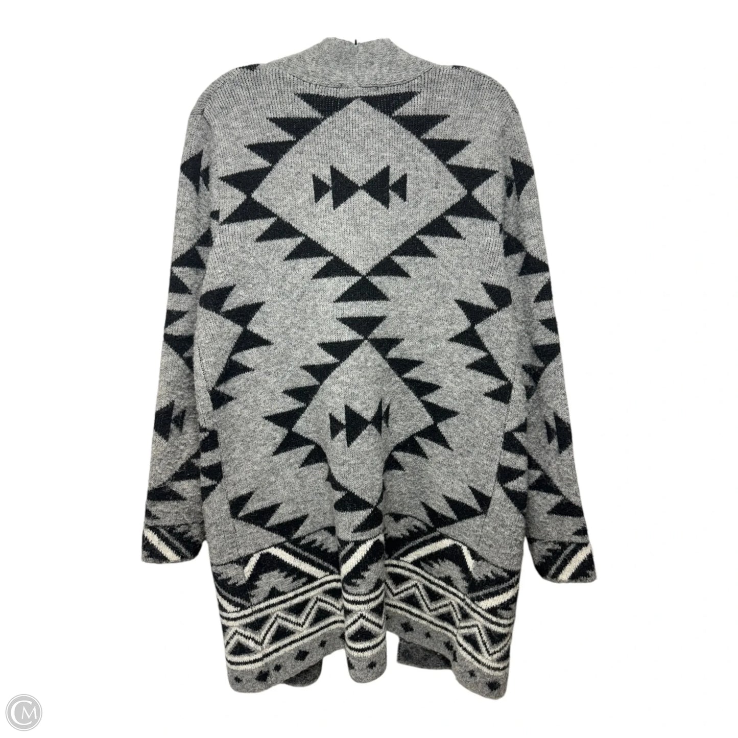 Sweater Cardigan Designer By Frye In Black & Grey, Size: S