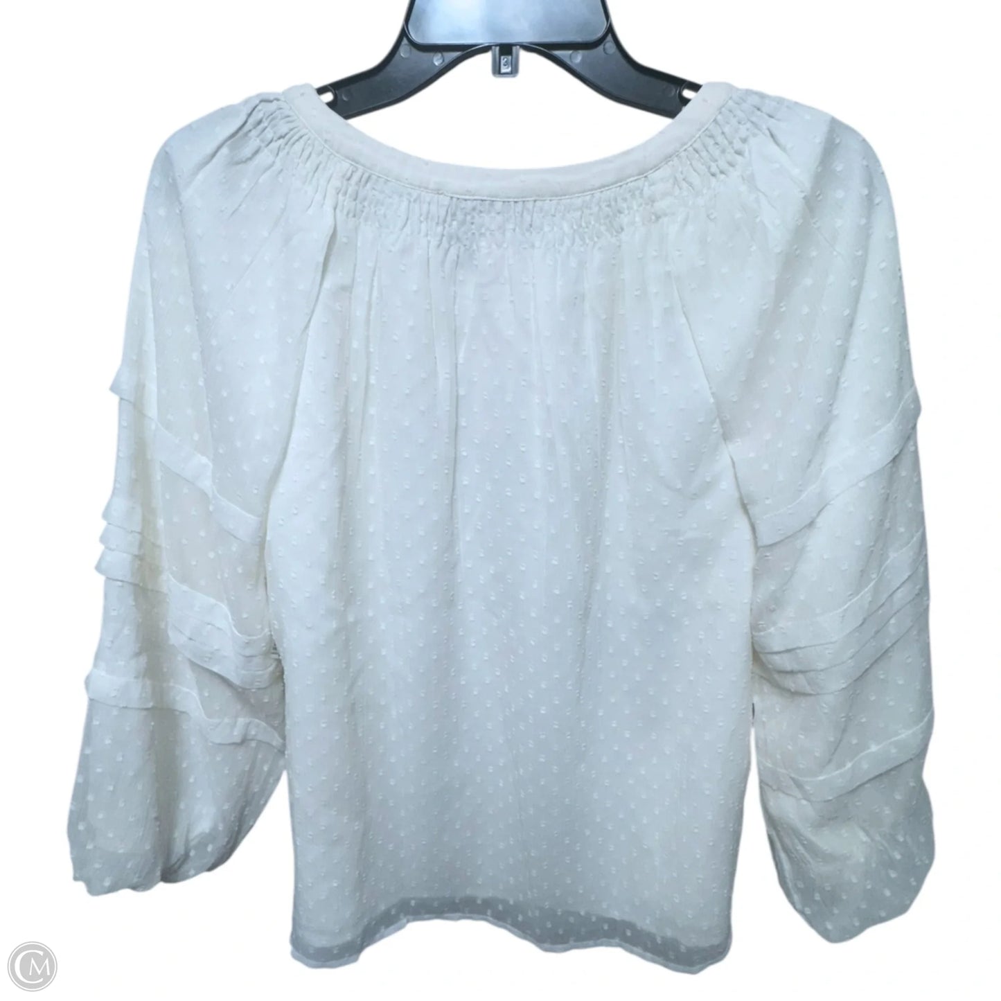 Blouse Long Sleeve By Loft In Cream, Size: M