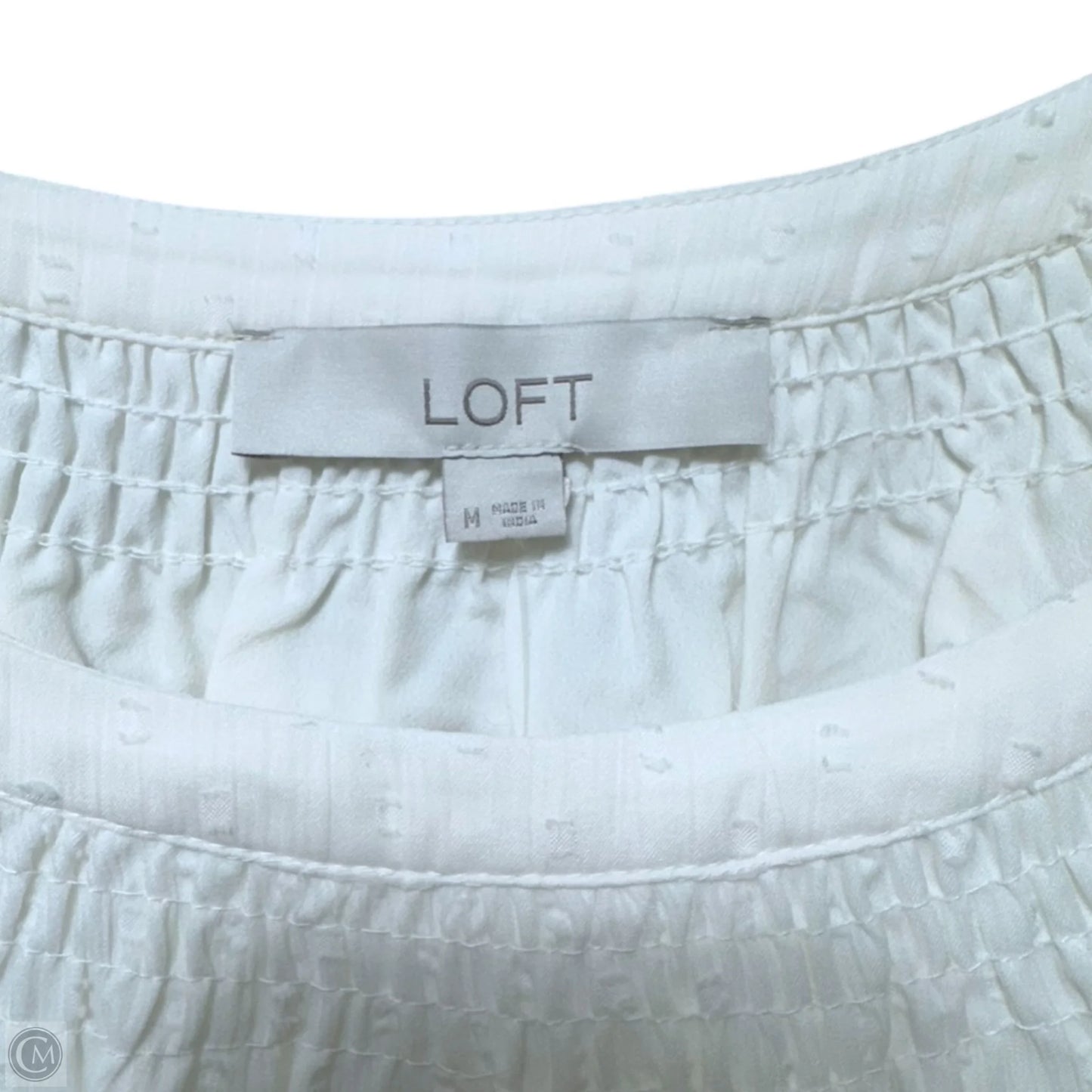 Blouse Long Sleeve By Loft In Cream, Size: M