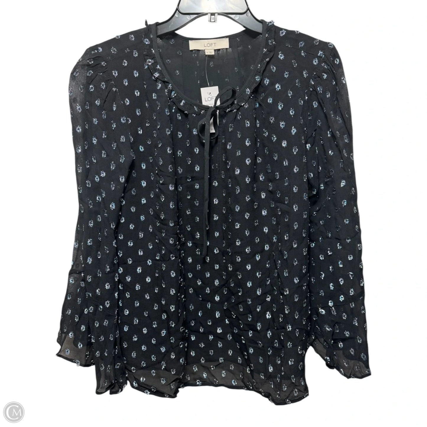 Blouse Long Sleeve By Loft In Blue, Size: M