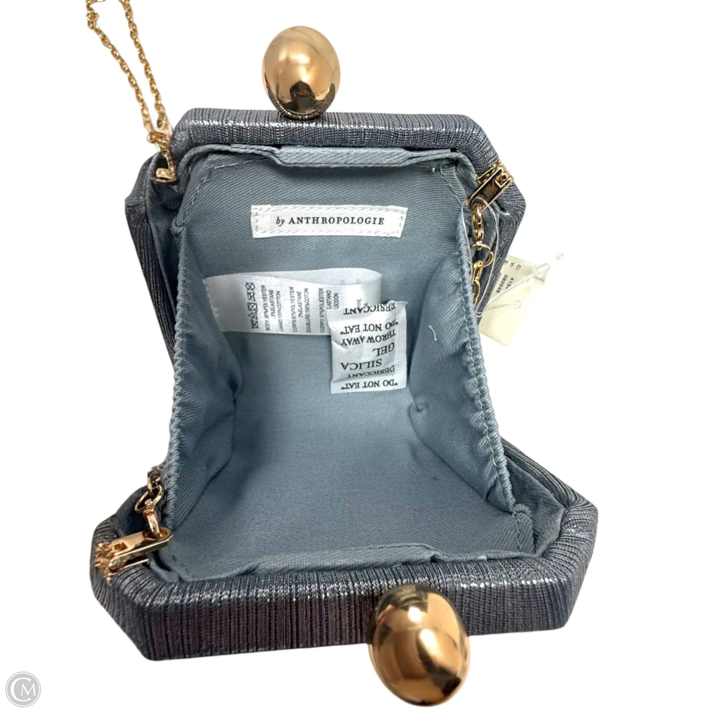 Mini Metallic Hard Case Clutch By Anthropologie, Size: Small