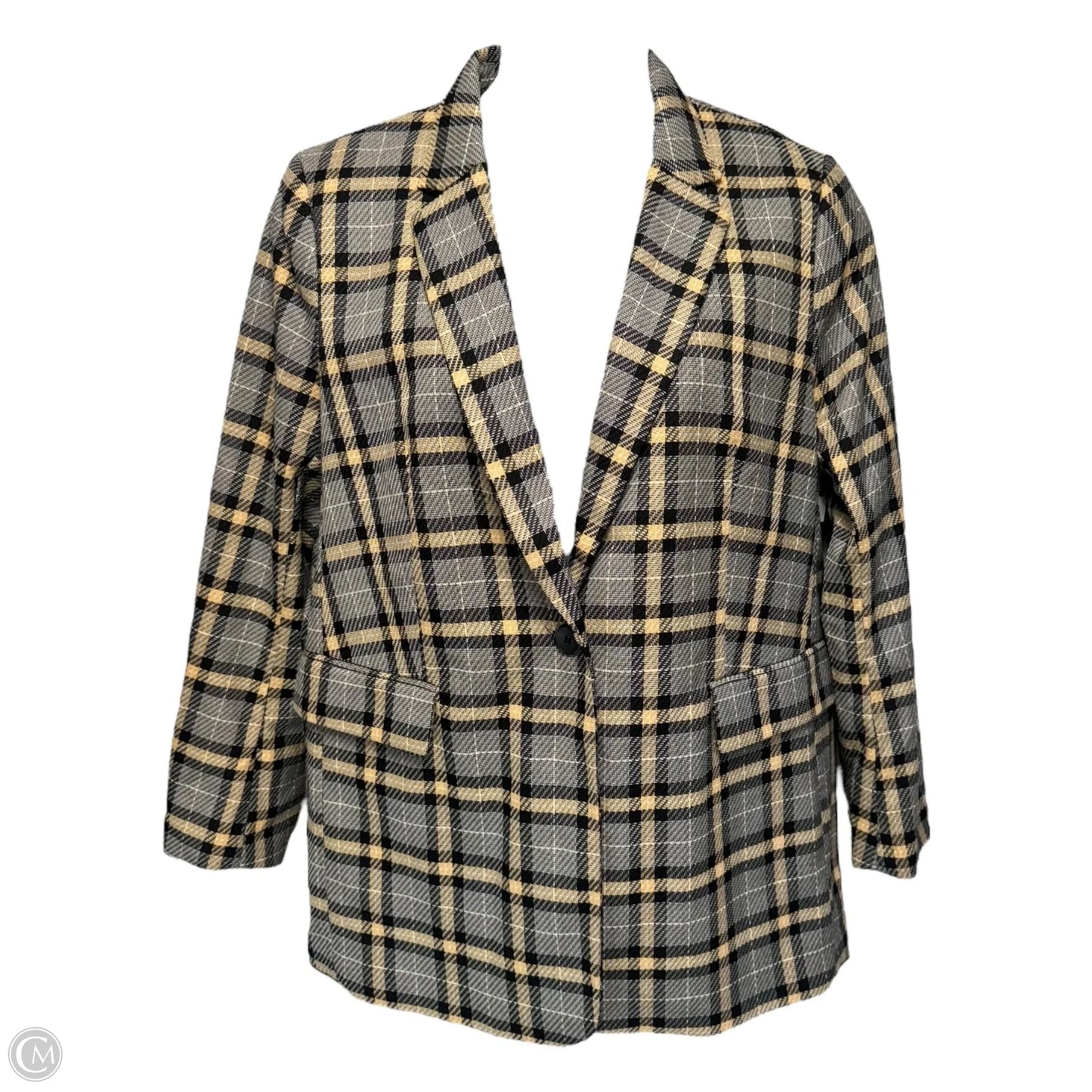 Blazer By H&m In Plaid Pattern, Size: L