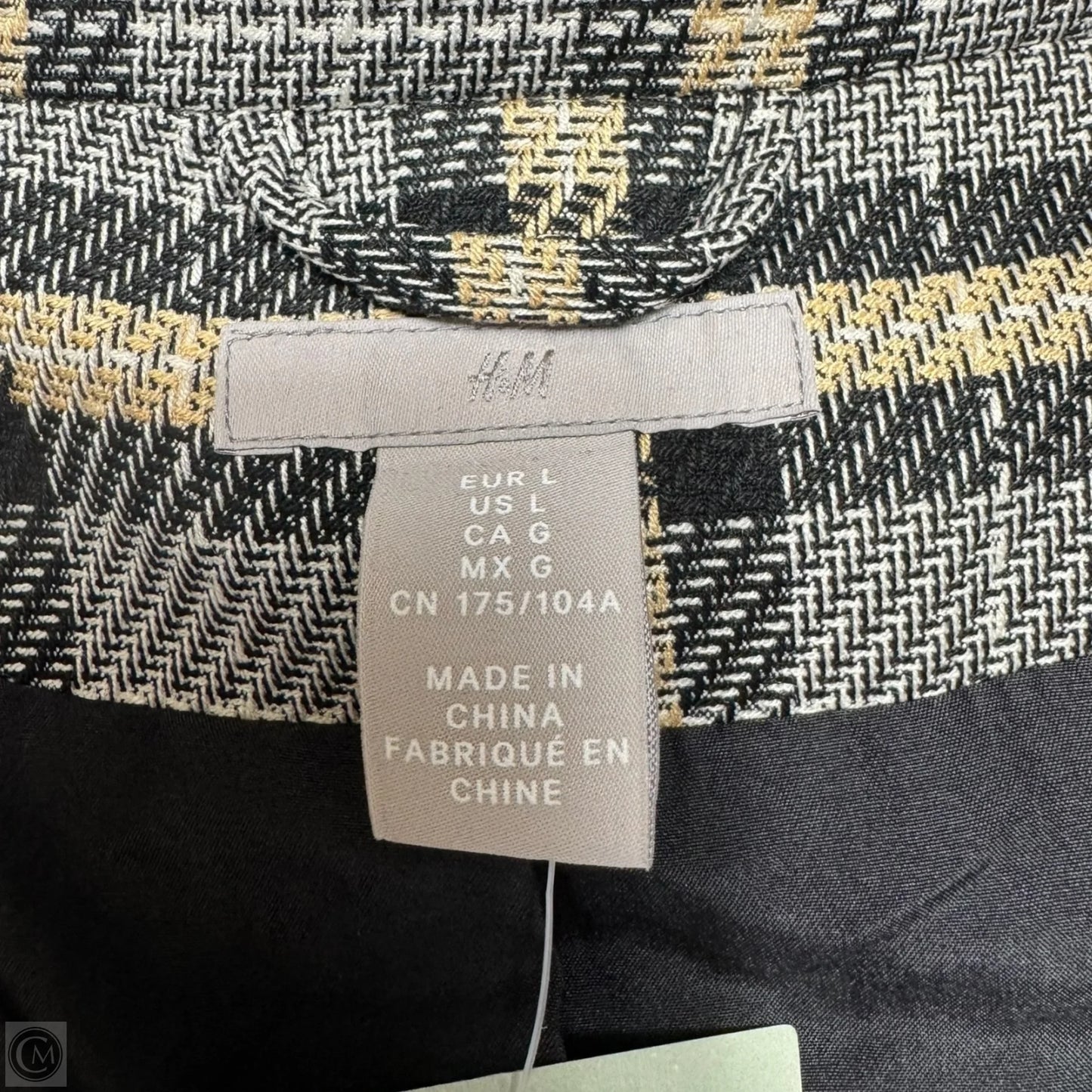 Blazer By H&m In Plaid Pattern, Size: L