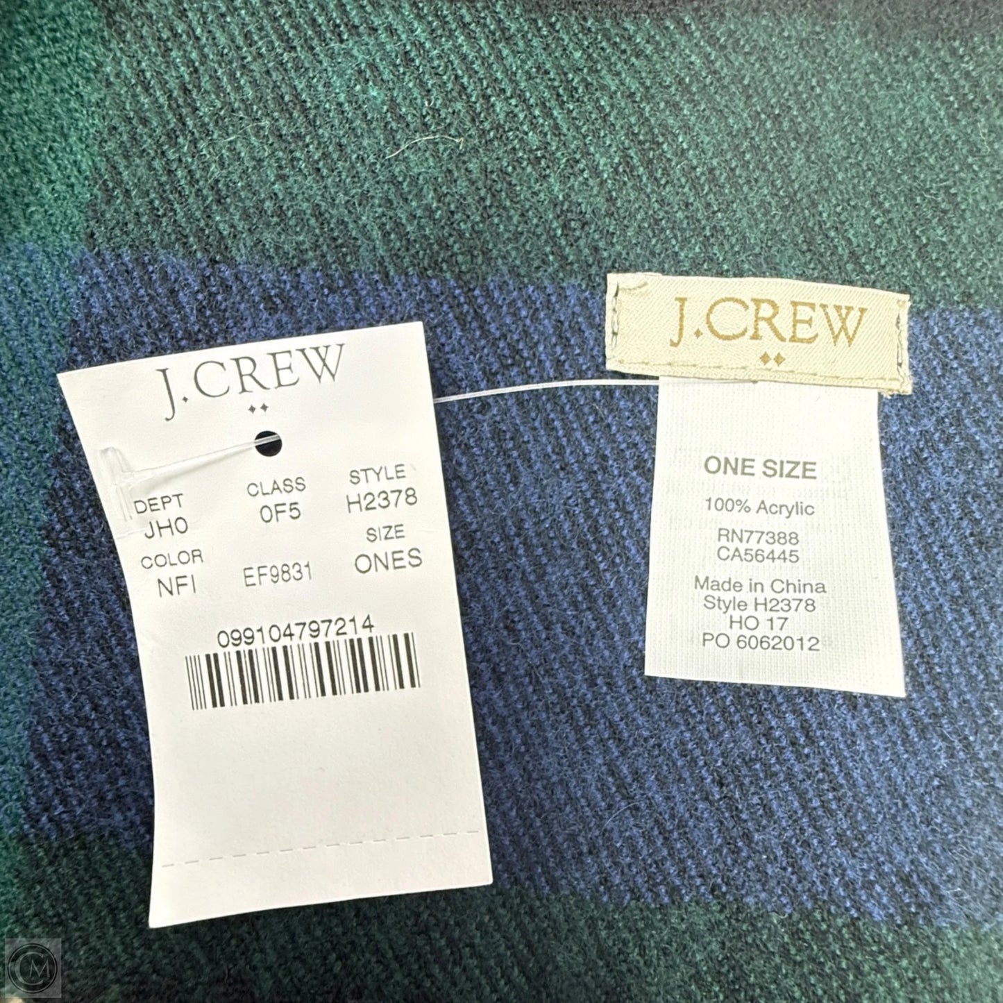 Large Scarf By J. Crew In Plaid Pattern