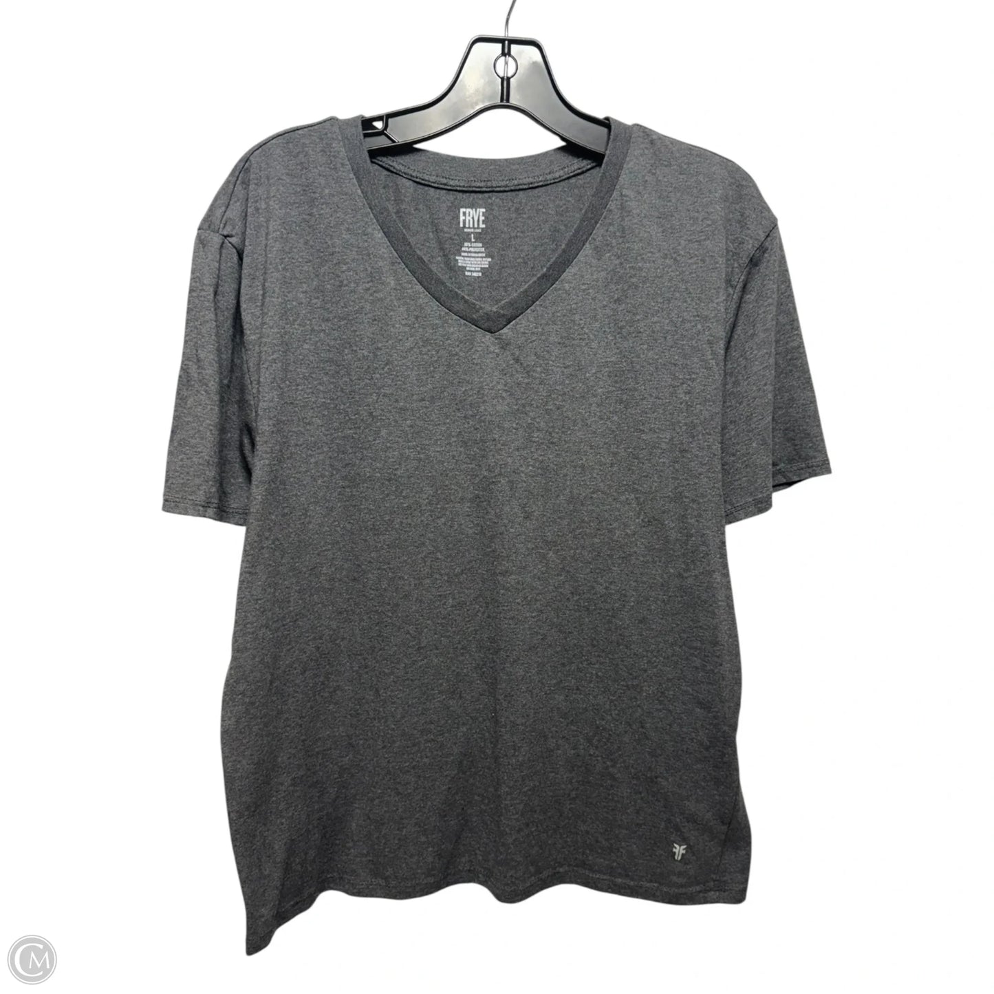 Top Short Sleeve Designer By Frye In Grey, Size: L