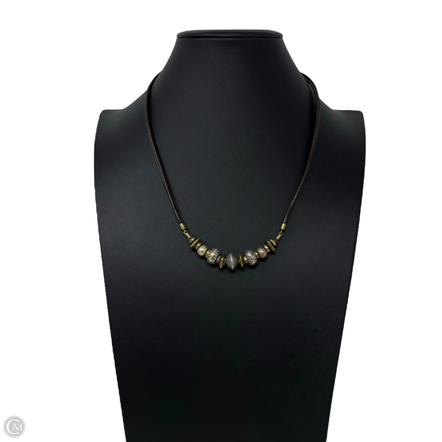 925 Sterling Silver, Brass & Leather Treasured Trinkets Necklace N3237 By Silpada