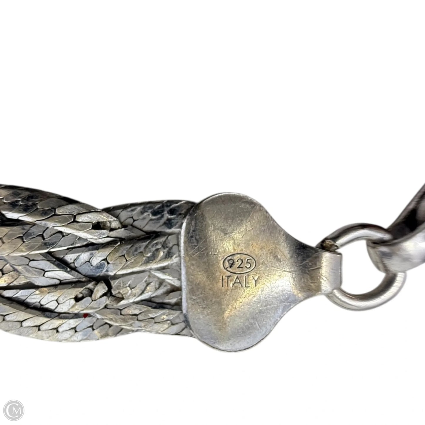 Italian Sterling Silver Herringbone Braided Bracelet