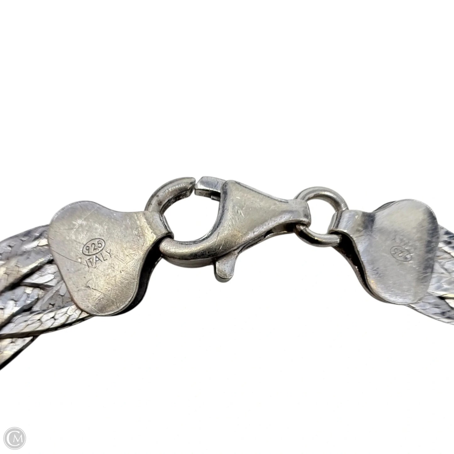 Italian Sterling Silver Herringbone Braided Bracelet