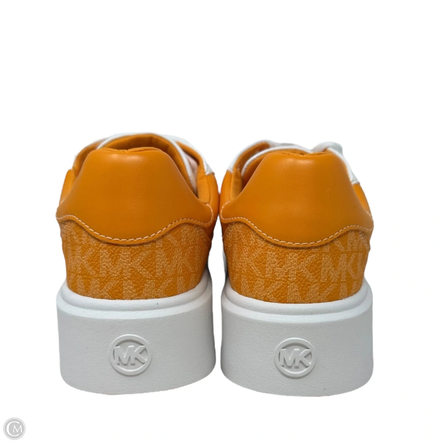 Romey Embellished Mixed-Media Sneakers By Michael By Michael Kors In Orange & White, Size: 6.5