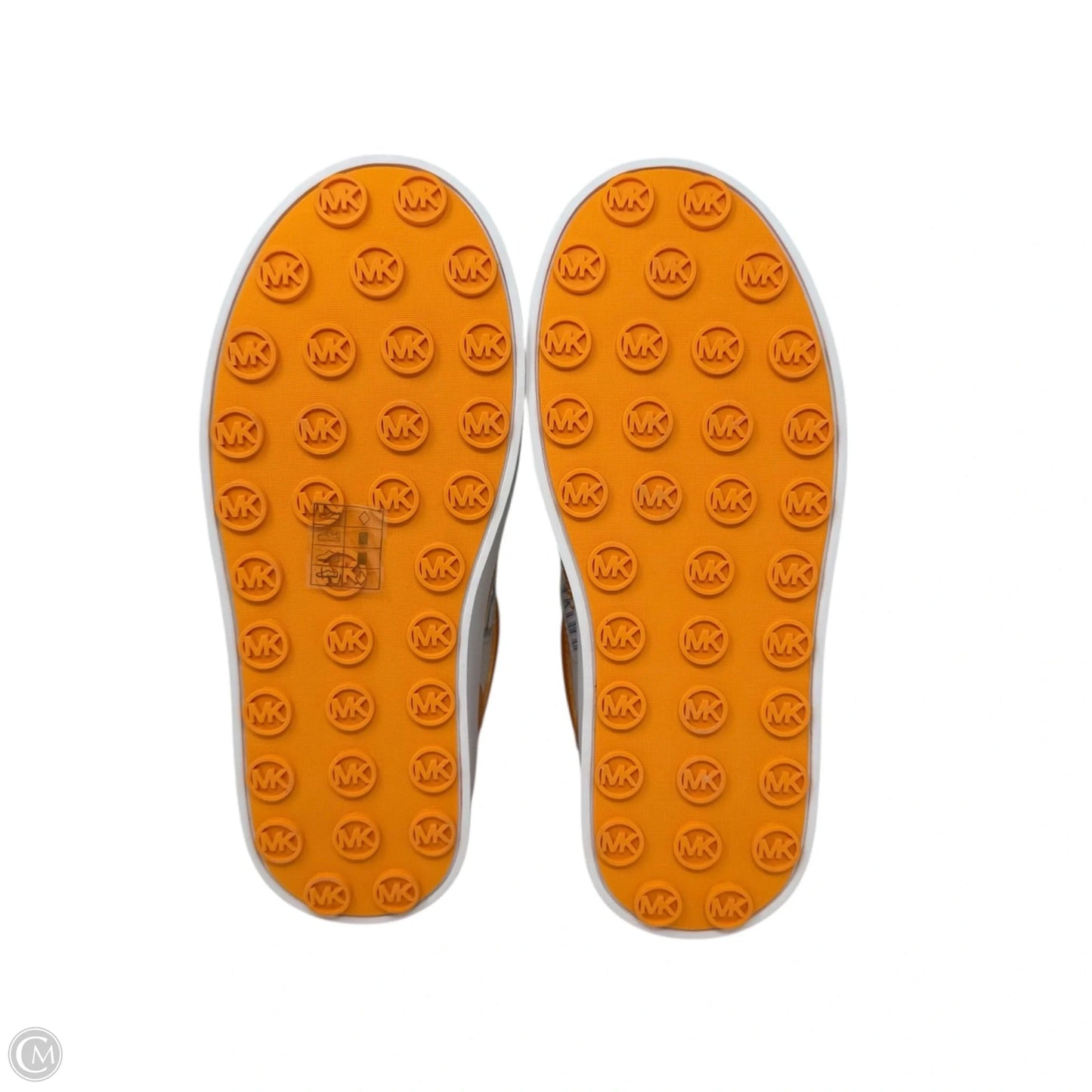 Romey Embellished Mixed-Media Sneakers By Michael By Michael Kors In Orange & White, Size: 6.5